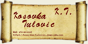 Kosovka Tulović vizit kartica